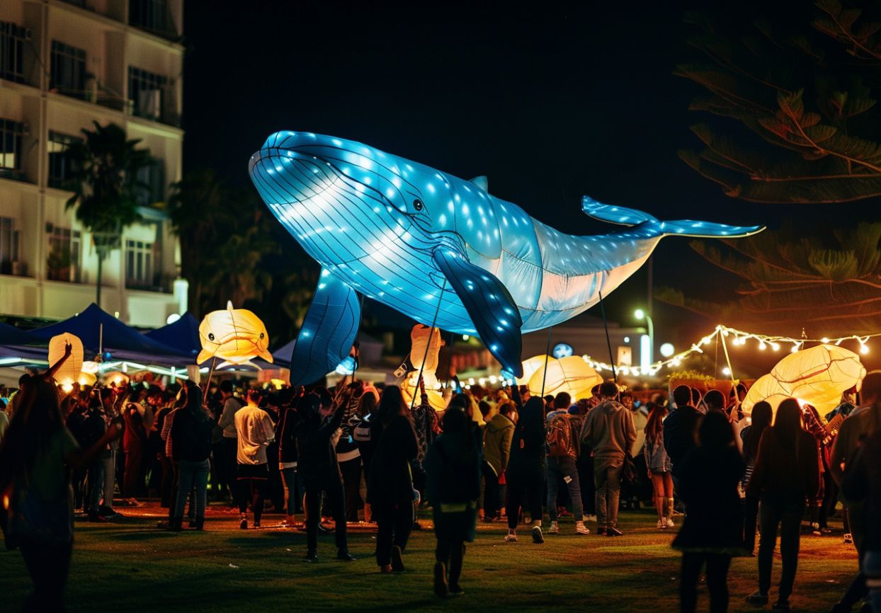 Curious Legends performing their interactive show, Whale Song. 